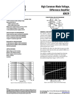 High Common-Mode Voltage, Difference Amplifier AD629: Features Functional Block Diagram