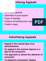 Advertising Appeals - Essentials of Good Appeal - Types of Appeals - Creative Format/execution Styles - Creation Stage