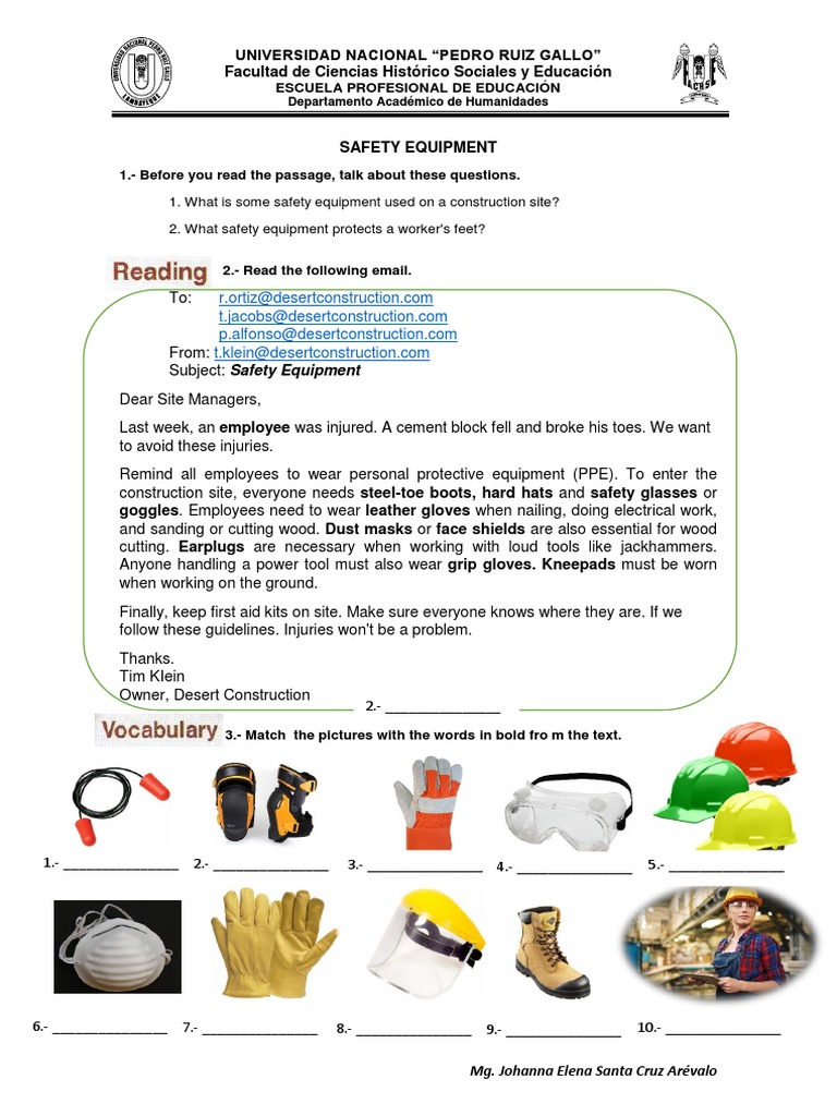 Handout_Engineering2 PDF Personal Protective Equipment Equipment