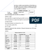 Assets Liabilities and Equity : Balance Sheet Dec 31, 20X1 Euro Translation Rate USD