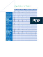 Appendix XII - Workshop Attendance List