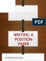 Writing A Position Paper