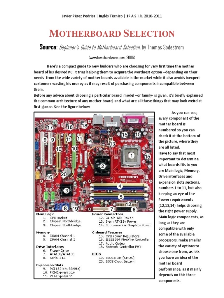 PC Motherboard Guide for Beginners | PDF | Advanced Micro Devices ...
