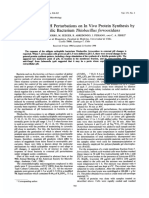 Effect of External PH Perturbations On in Vivo Protein Synthesis by The Acidophilic Bacterium Thiobacillus Ferrooxidans - Actualidad Medio 9k Usado