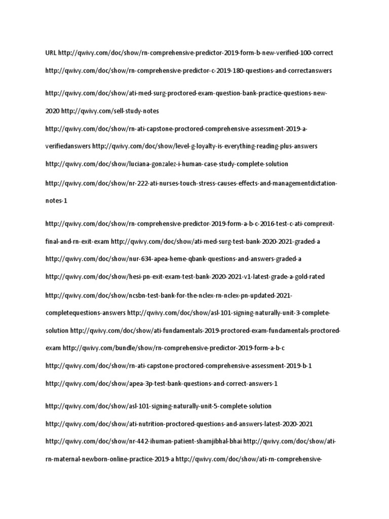 Ati Med Surg Exams 2021-2022 | PDF