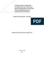 Relatório Filtro Passa-Alta - Rodrigo Lima (Parte i - Avaliação 2)