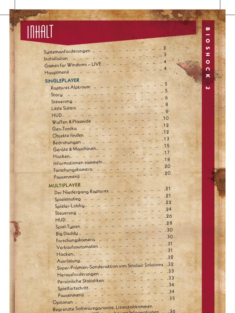 Bioshock 2 g4w Manual Ger | PDF