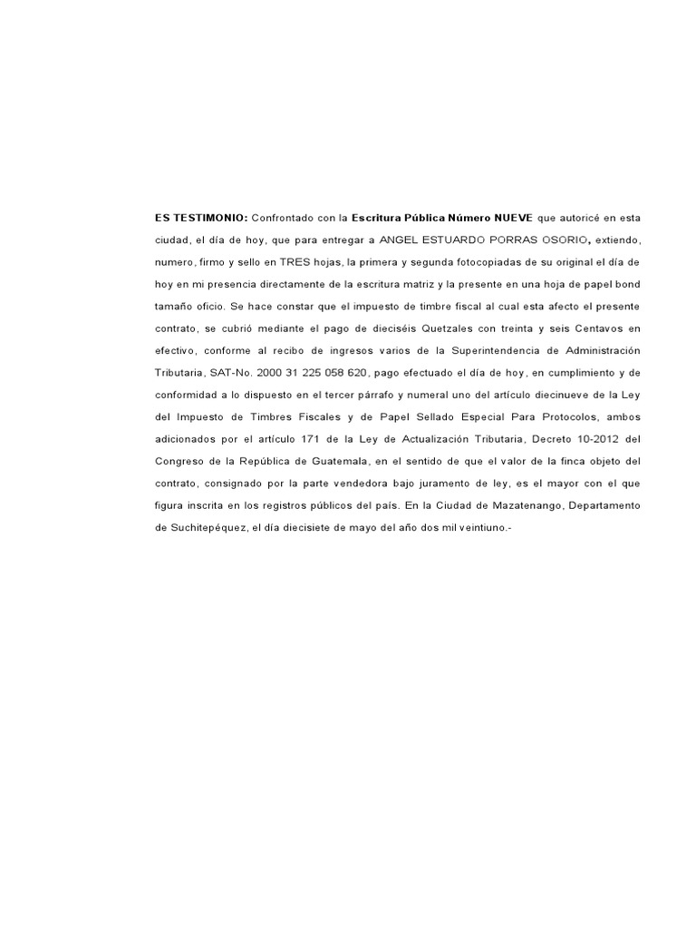 Primer Testimonio PDF