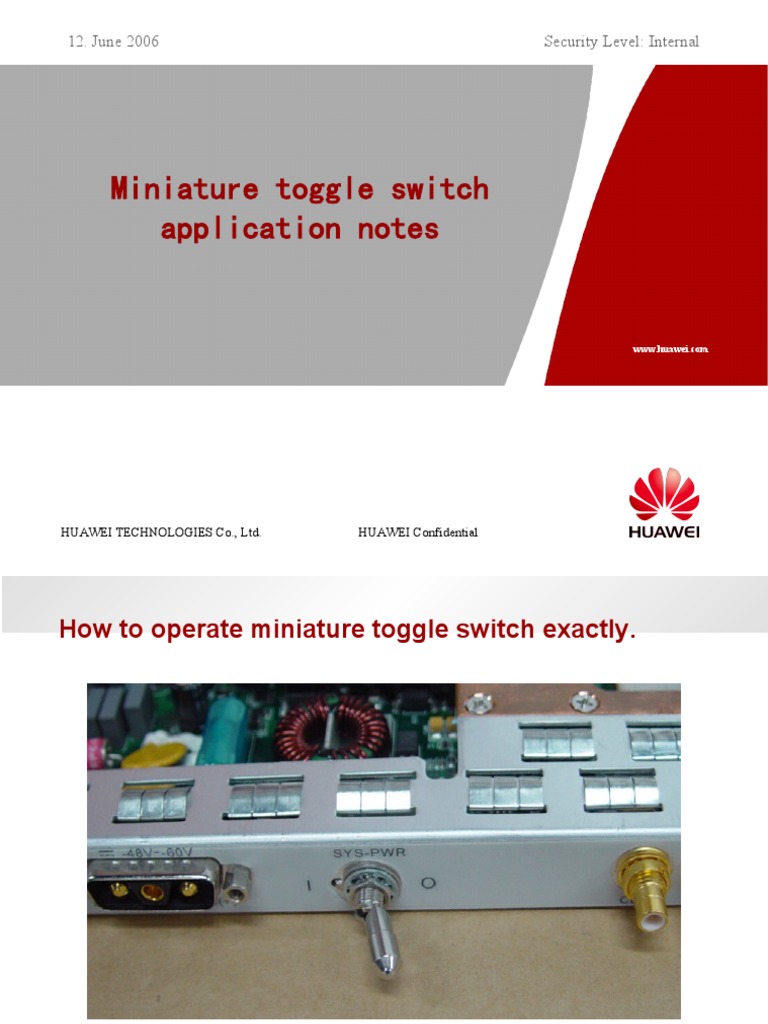 Miniature Toggle Switch Operation Guide | PDF