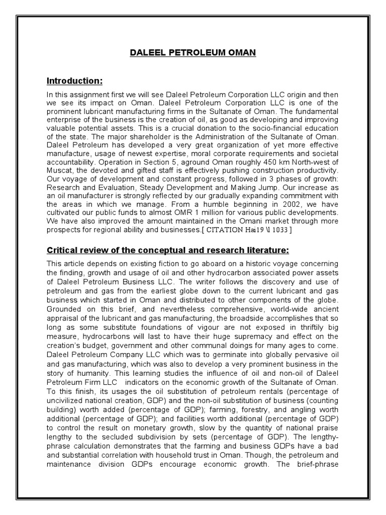 Daleel Petroleum's Impact on Oman's Economy | PDF | Petroleum | Gross ...