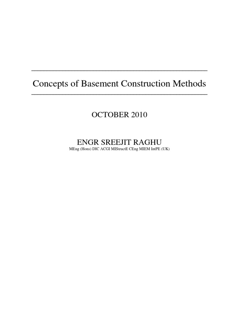 Basement Construction Methods Overview | PDF | Deep Foundation ...