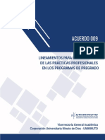 ACUERDO 009 - Enero 30 de 2018 Lineamientos para El Desarrollo de Las Prácticas Profesionales