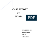 A Case Report ON Nokia: Submitted By:-Chetan Sameer Sec-A 1226110110