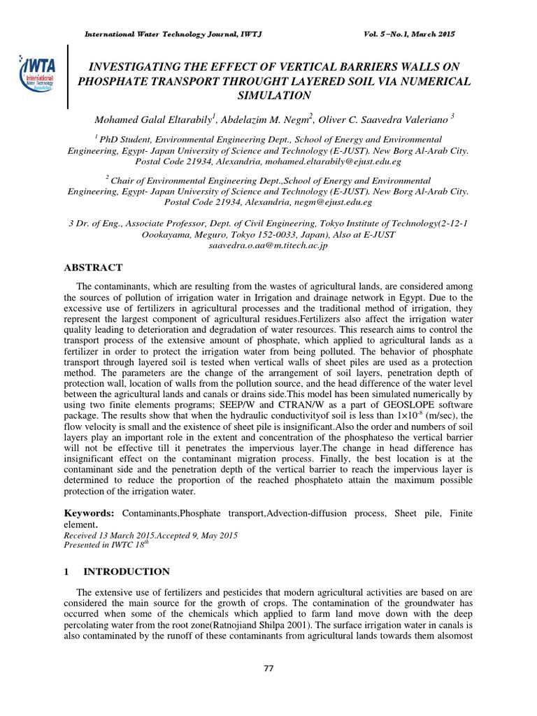 INVESTIGATING THE EFFECT OF VERTICAL BARRIERS WALLS ONبيه معلومات عن