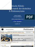 Andreas Jungherr: Politische Klicks – Nutzungsdynamik des deutschen E-Petitionssystems