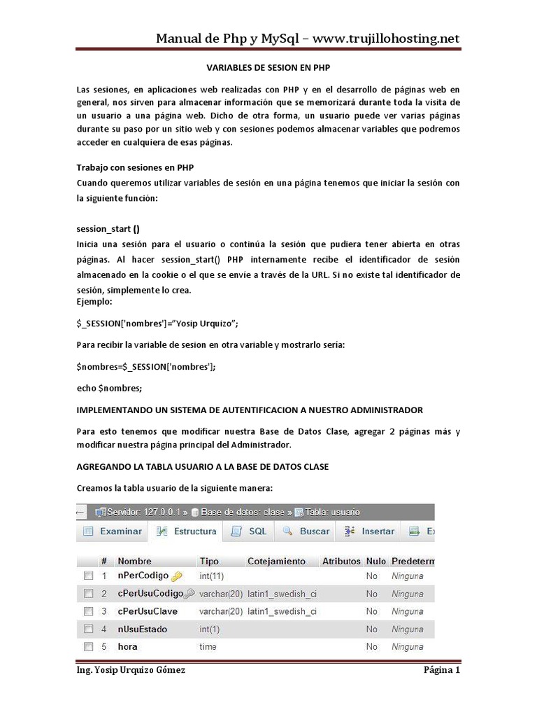 01 variables de sesion pdf php mi sql