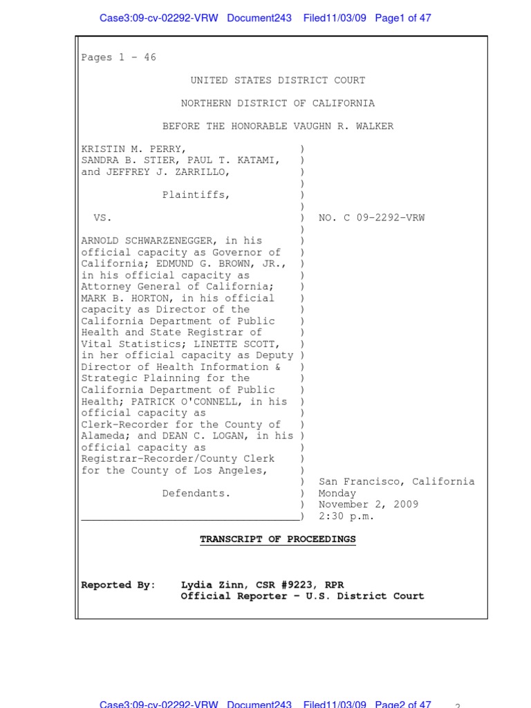 California Prop 8 Court Proceedings | PDF