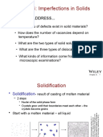 Chapter 4: Imperfections in Solids: Issues To Address..