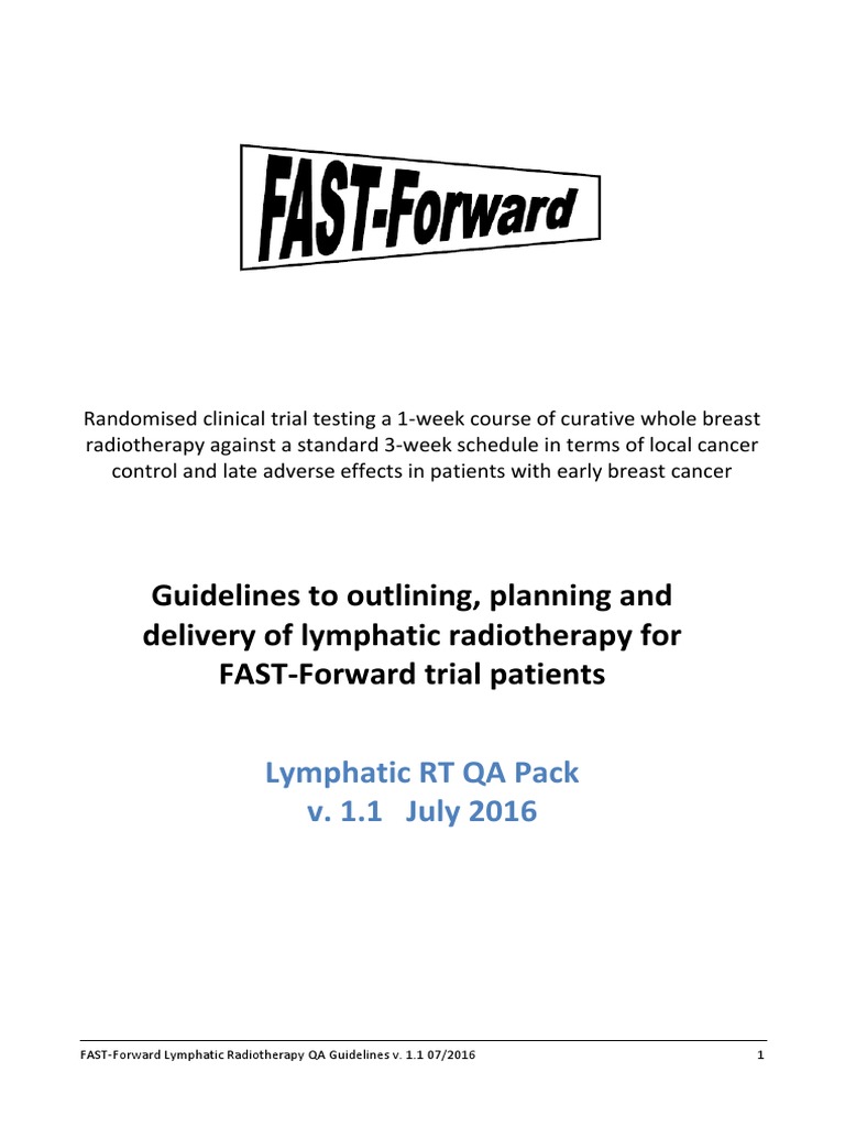 FAST-Forward Lymphatic RT QA Guidelines | PDF | Radiation Therapy ...