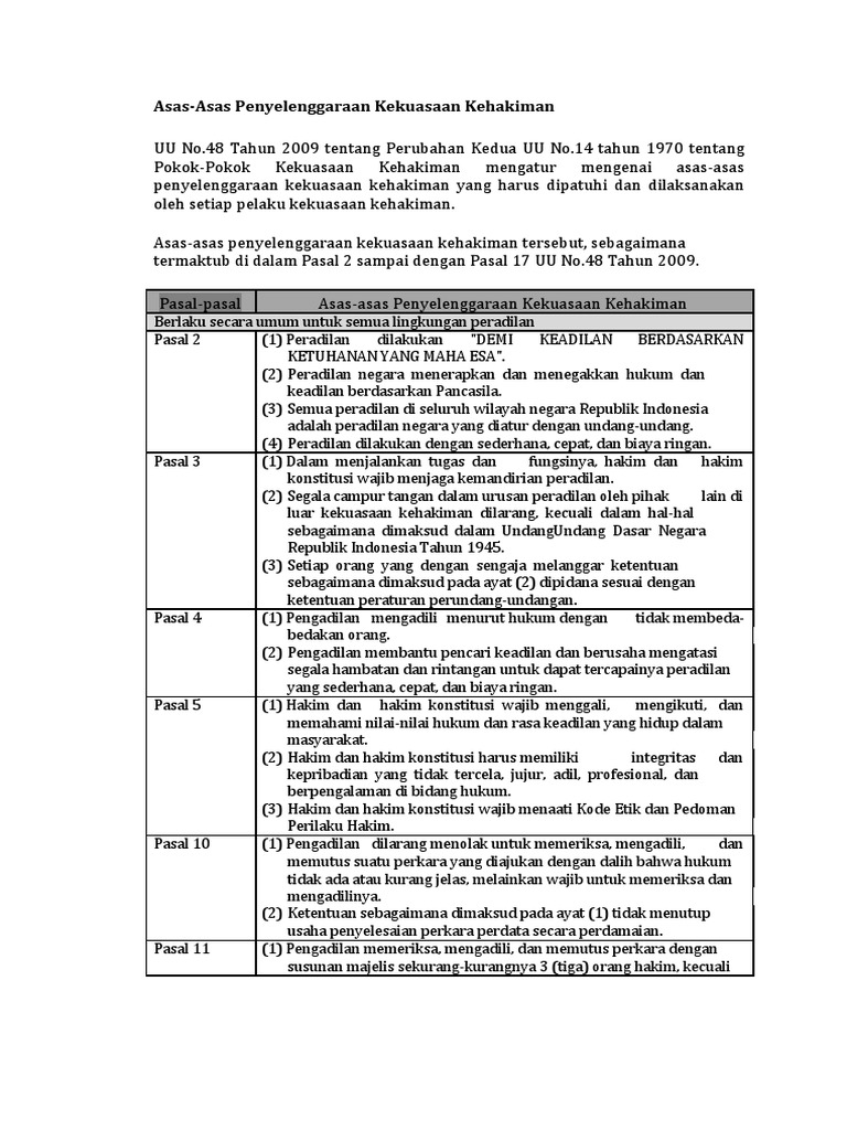 Asas kekuasaan kehakiman pdf