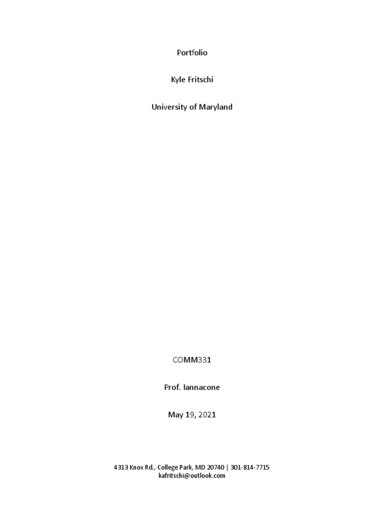 Comm 331 Portfolio Pdf