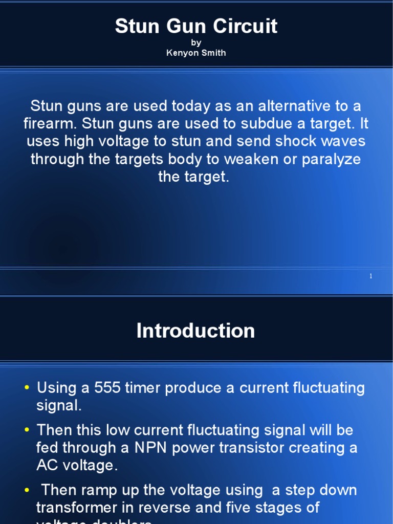Stun Gun Circuit by Kenyon Smith Download Free PDF Electronic