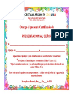 Certificado de presentación de Niños y Niñas