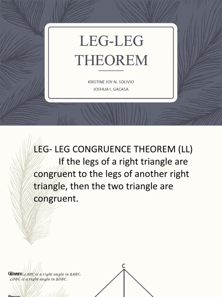 Leg-Leg Congruence Theorem Explained | PDF | Science & Mathematics