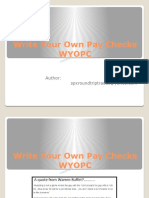 Write Your Own Pay Checks Wyopc: Author: Sam Kumar
