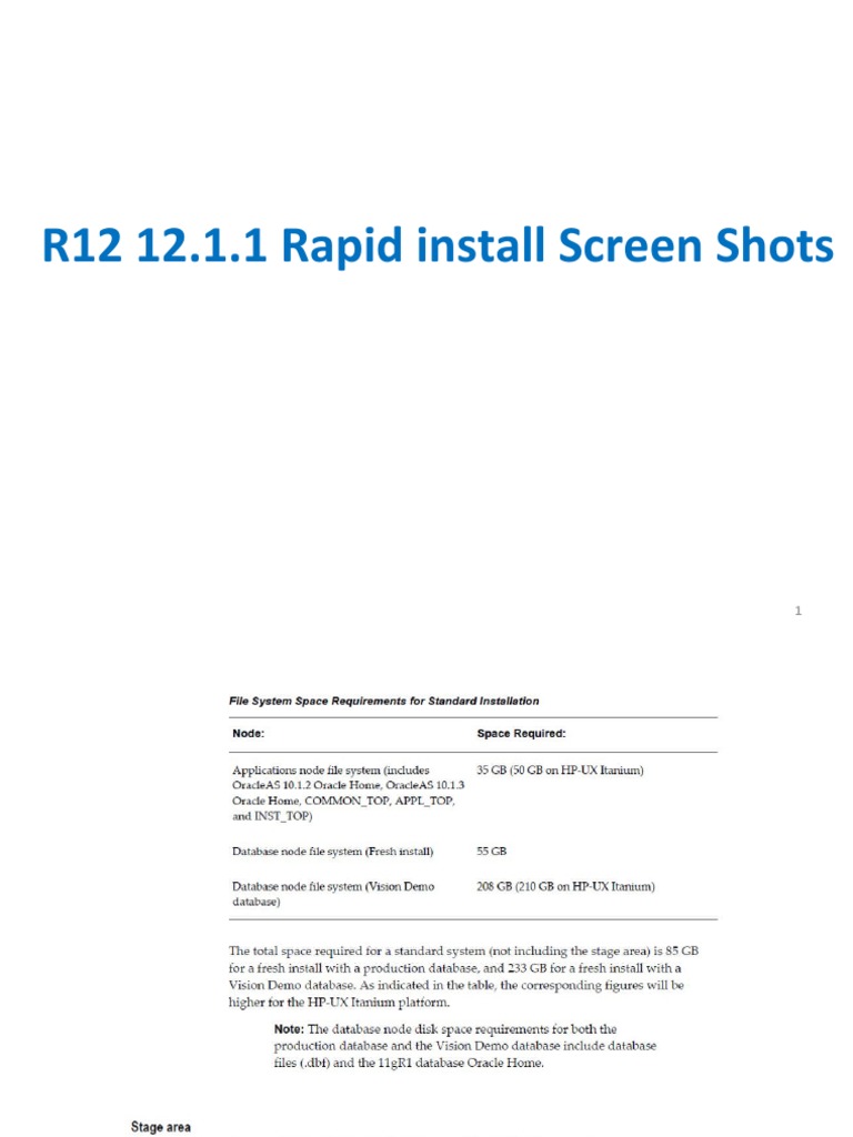 R12 Rapid Install Screenshots Guide | PDF