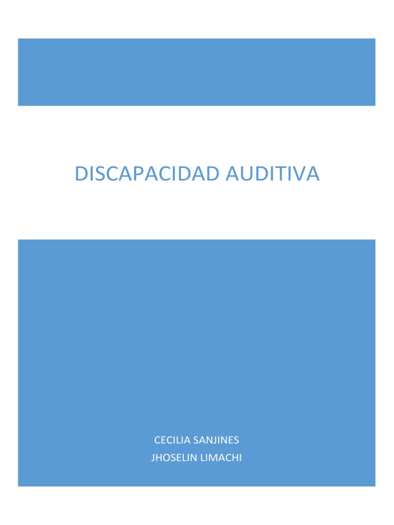 Clasificación de la Discapacidad Auditiva | PDF | Otorrinolaringología ...
