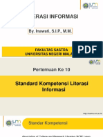 Pertemuan 10 Standar Kompetensi Literasi Informasi