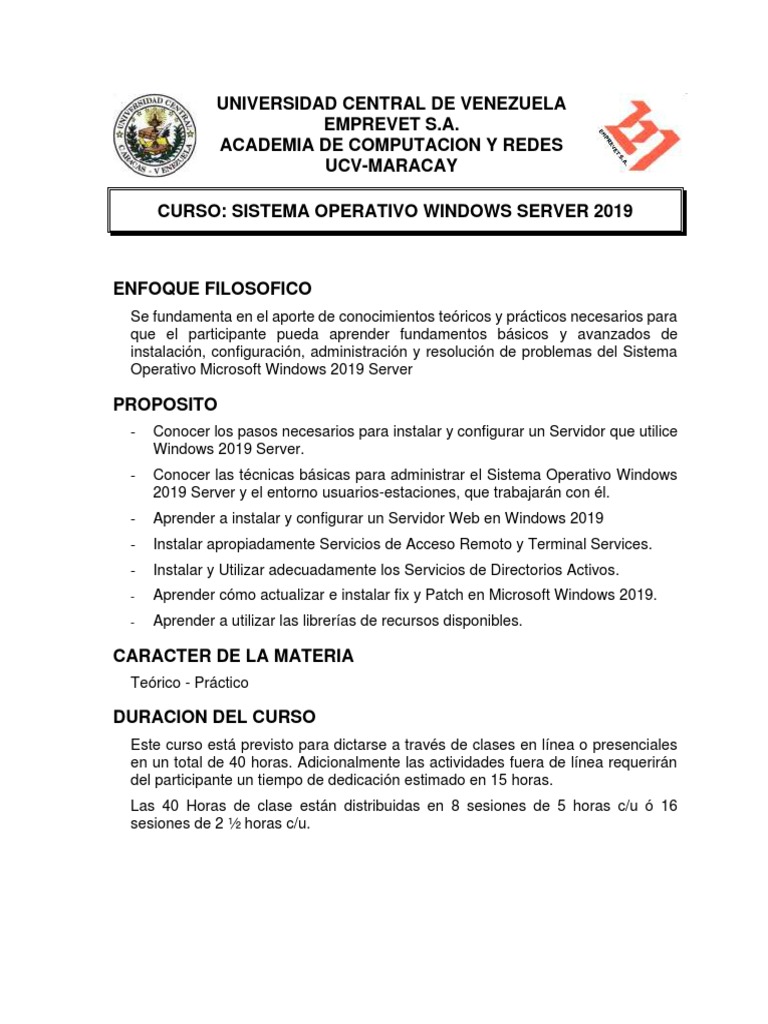 Curso de Windows Server 2019 | PDF | Microsoft Windows | Archivo de ...