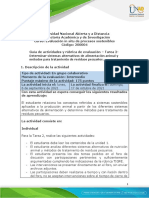 Guía de Actividades y Rubrica de Evaluación - Tarea 2 - Analisis de Sistemas Alternativos de Alimentación y Métodos para Tratamiento de Residuos