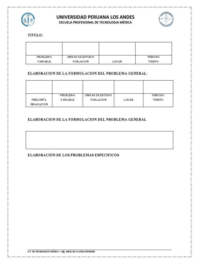 Elaboración de Formulacion Del Problema | PDF