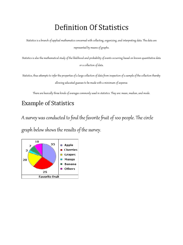 Definition of Statistics | PDF | Variance | Probability Distribution