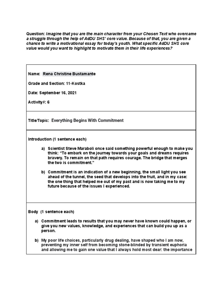 The Power of Commitment in Life | PDF | Psychological Concepts | Cognition