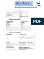 Fichas técnicas de productos, servicios e investigación