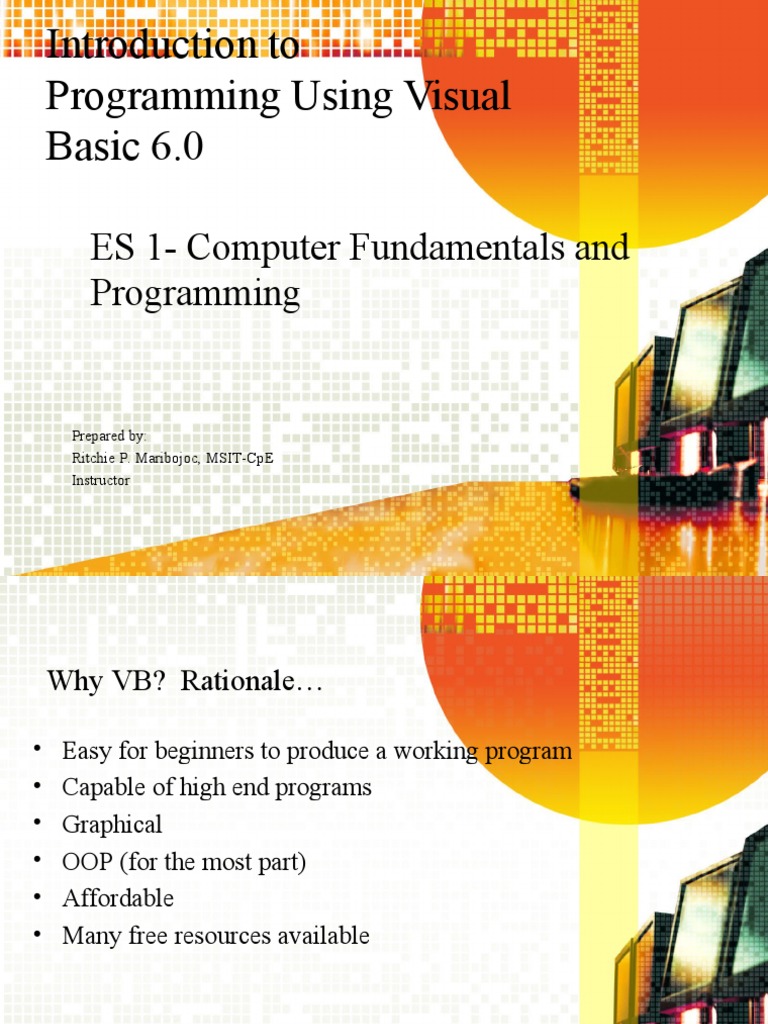Programming Using Visual Basic 6 | PDF | Button (Computing) | Computer ...