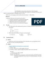 Unit 3: Mathematics As A Language: I. Overview