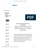 Ejercicios Resueltos Sobre Productividad Laboral - Plan de Mejora