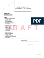 Draft: Republic of Indonesia Ministry of Agriculture Agency For Agricultural Quarantine