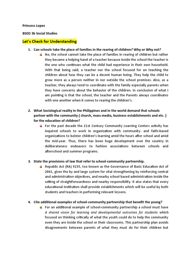 School-Community Partnerships in Education | PDF | Teachers | Parenting