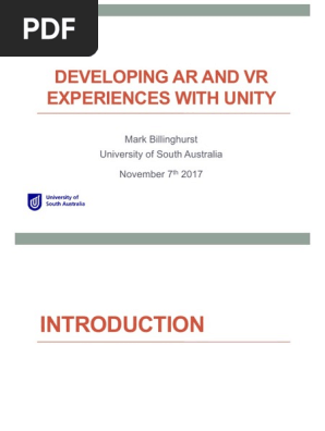 Developing AR and VR Experiences with Unity