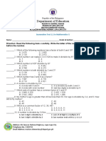 Department of Education: Summative Test 1.1 in Mathematics 5