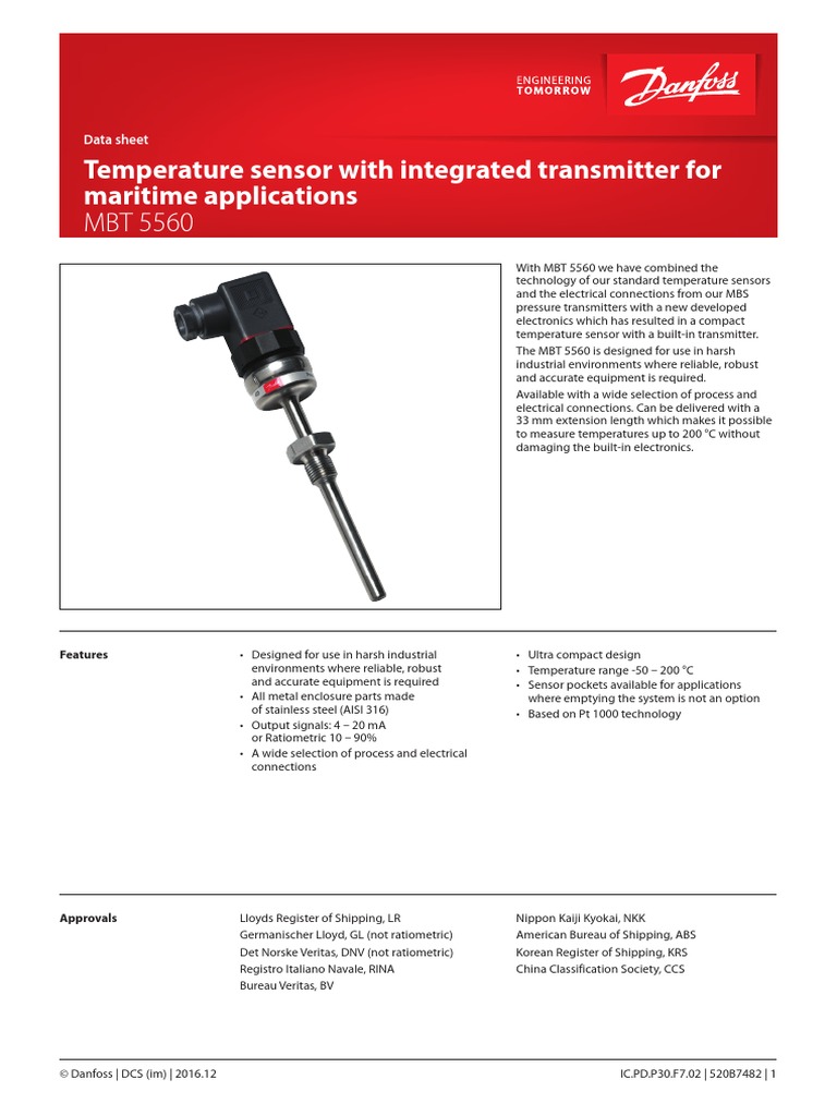Temperature Sensor With Integrated Transmitter For Maritime ...
