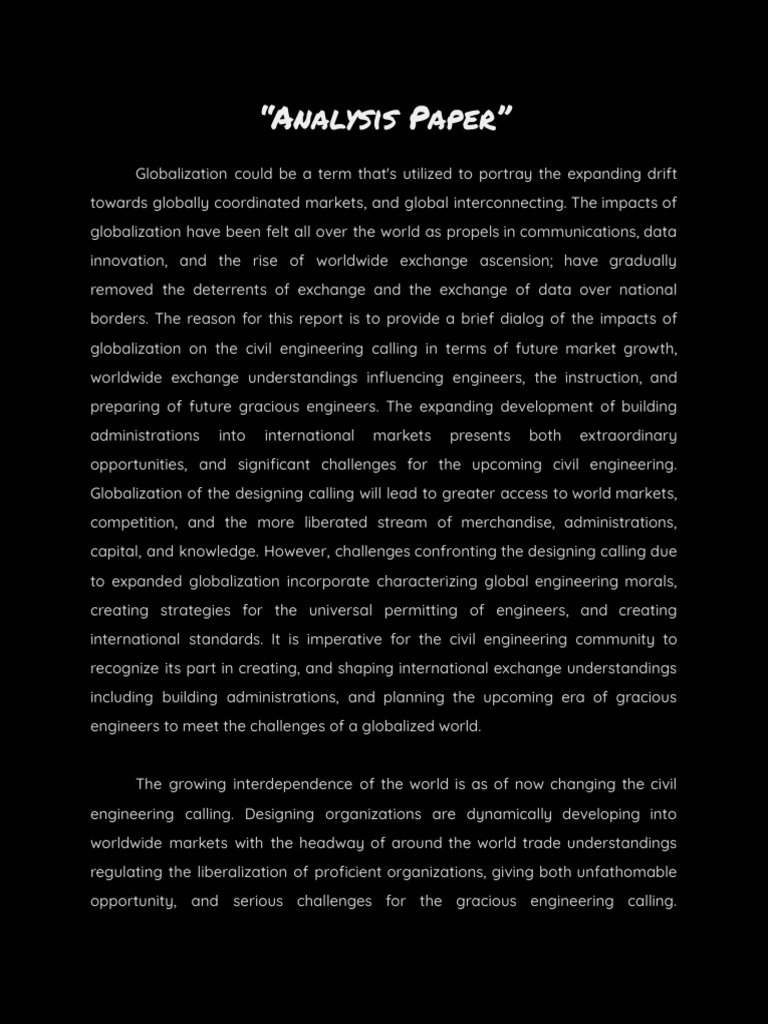 Globalization's Impact on Civil Engineering | PDF | Globalization ...