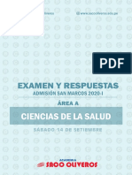 San Marcos 2020-I Examen y Claves Área A