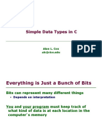 Simple Data Types in C: Alan L. Cox Alc@rice - Edu