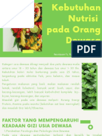 Kebutuhan Nutrisi Pada Orang Dewasa: By: Novitasari Ts. Fuadah, S.Kep.,Ners, M.Kep